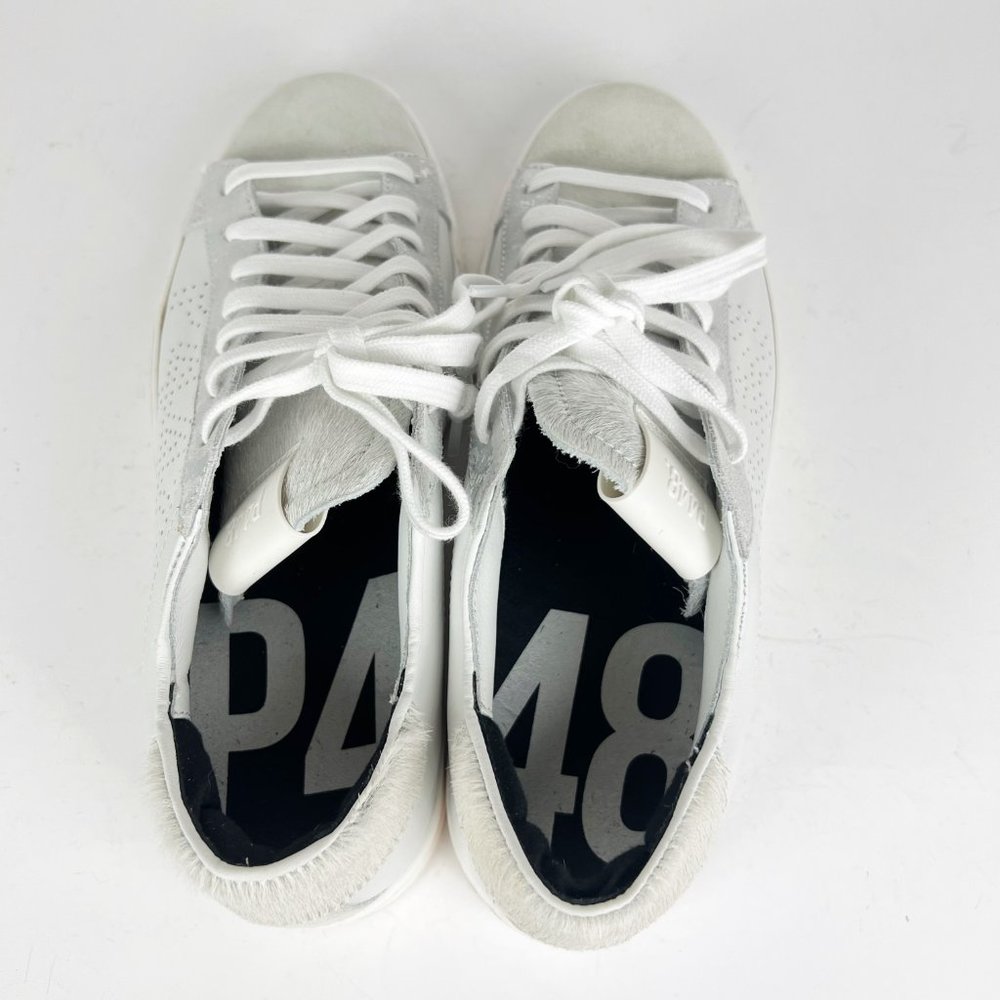 NIB P448 Jack Low Top Zebby White Leather Sneaker Women's EU41 / US 10.5-11 - Picture 13 of 15
